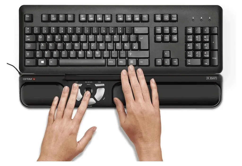 Souris ergonomique centrée Contour X-Bar pour le confort au bureau noir