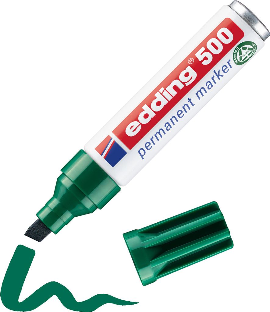 Edding 500, Grün, Meißel, Grün, Weiß, Kunststoff, 2 mm, 7 Produktbild 