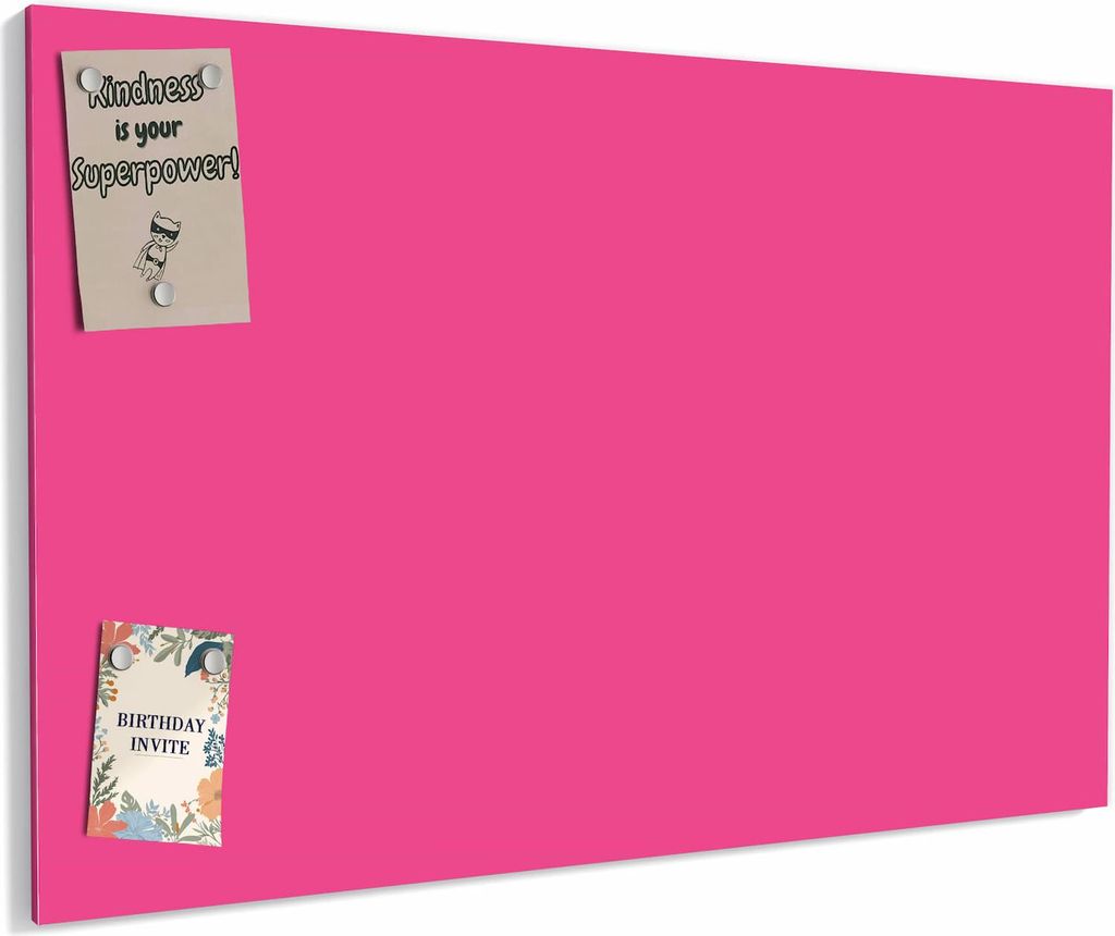 Magnettafel 90x60cm magnetisch & beschreibbar Metall-Board - Pinker Hintergrund