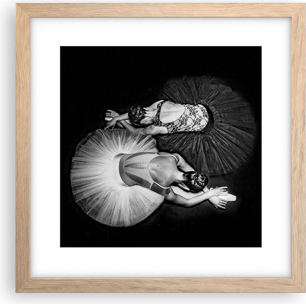 Gerahmtes Poster - Rahmen in heller Eiche - Ballerinas Produktbild 