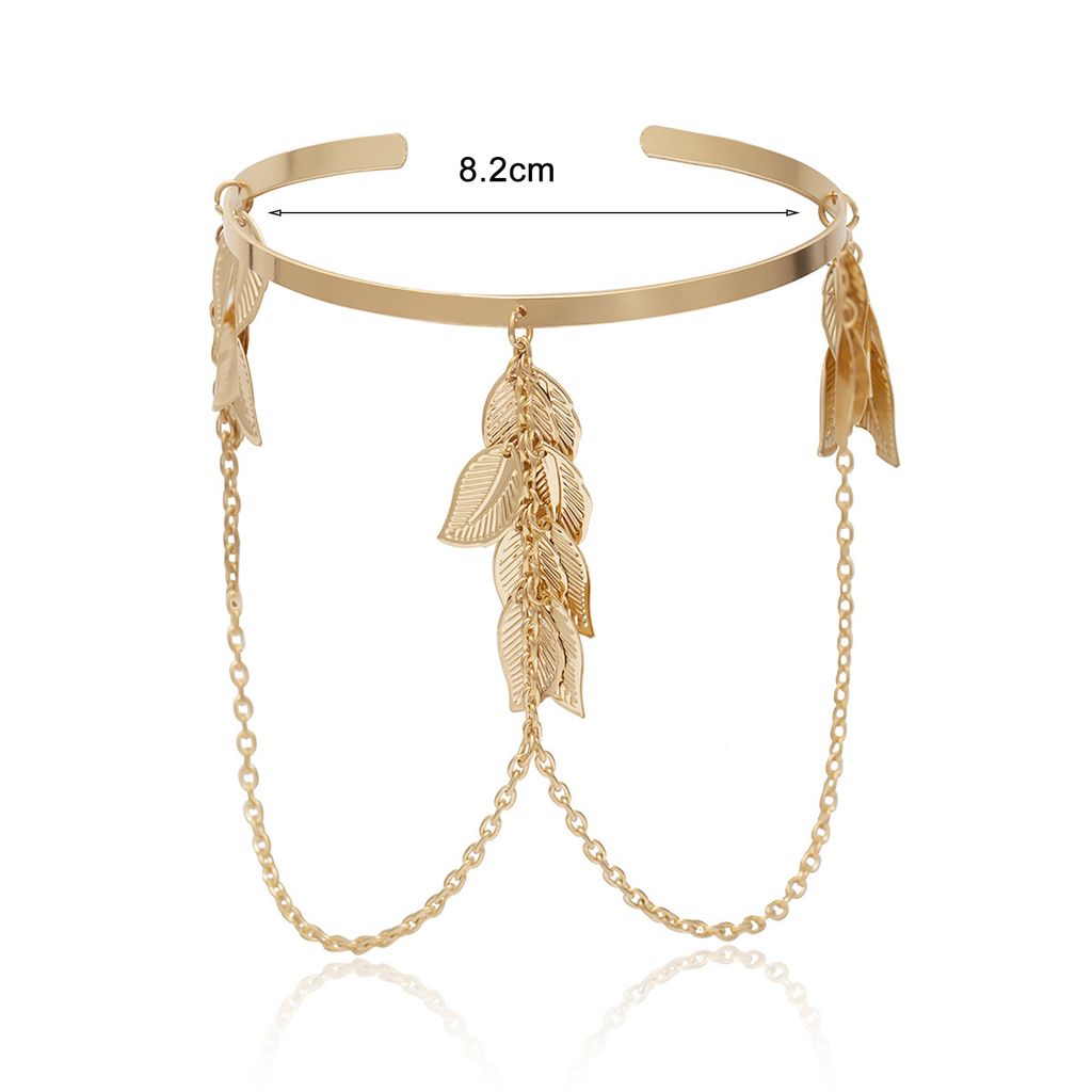 Öffnung, verstellbar, dünner Arm-Armreif, Bohemian-Blatt-Charm, Oberarm-Armband, Mode-Accessoires-Golden