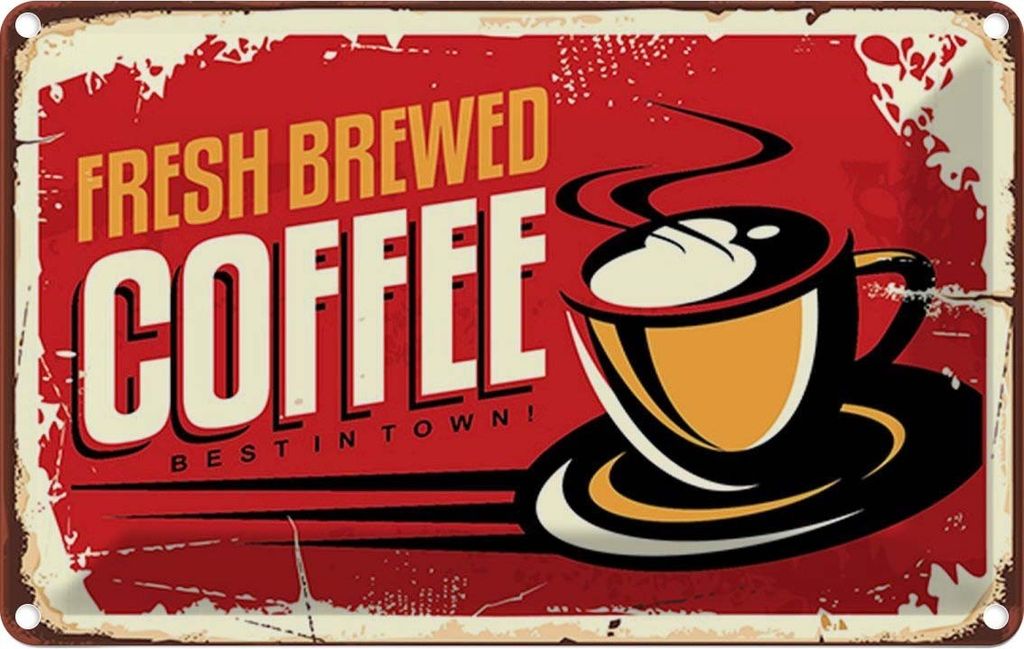 vianmo Blechschild 20x30 cm Kaffee best Coffee in town Essen Trinken