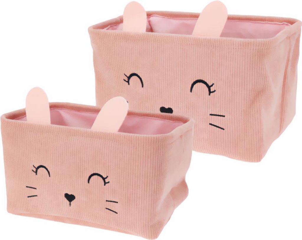 Aufbewahrungsboxen CUTIE mit Ohren, aus Cord, 2er-Set