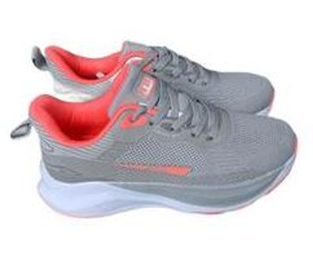 Damen Sneaker Turnschuhe NBK Freizeitschuhe Laufschuhe atmungsaktiv Gr – Hellgrau/Koralle, Gr. 41