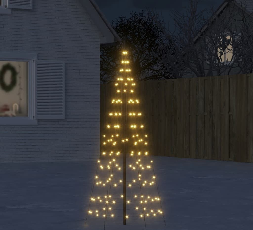 Möbel LED-Weihnachtsbaum für Fahnenmast 200 LEDs Warmweiß 180 cm - Weihnachtsgirlanden 358108