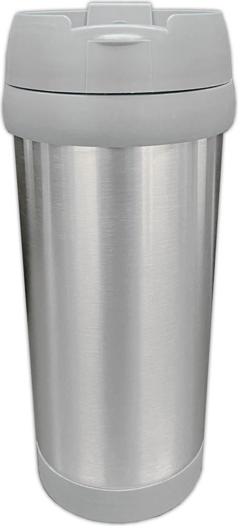 Audi Isolierbecher Edelstahl 500ml - Grauer Thermobecher Mit Silikongriff