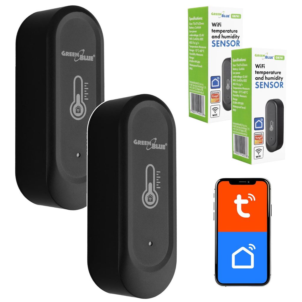 2x GreenBlue WLAN-Außensensor für Temperatur und Produktbild 