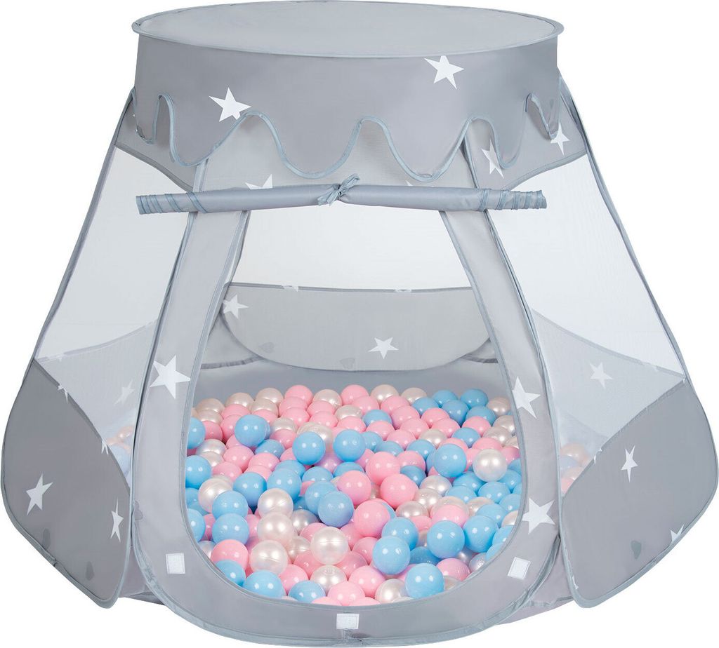 Selonis Spielzelt 105x90cm 300 Bälle ∅6cm Zelt Mit Bunten Bällen Für Babys Und Kinder