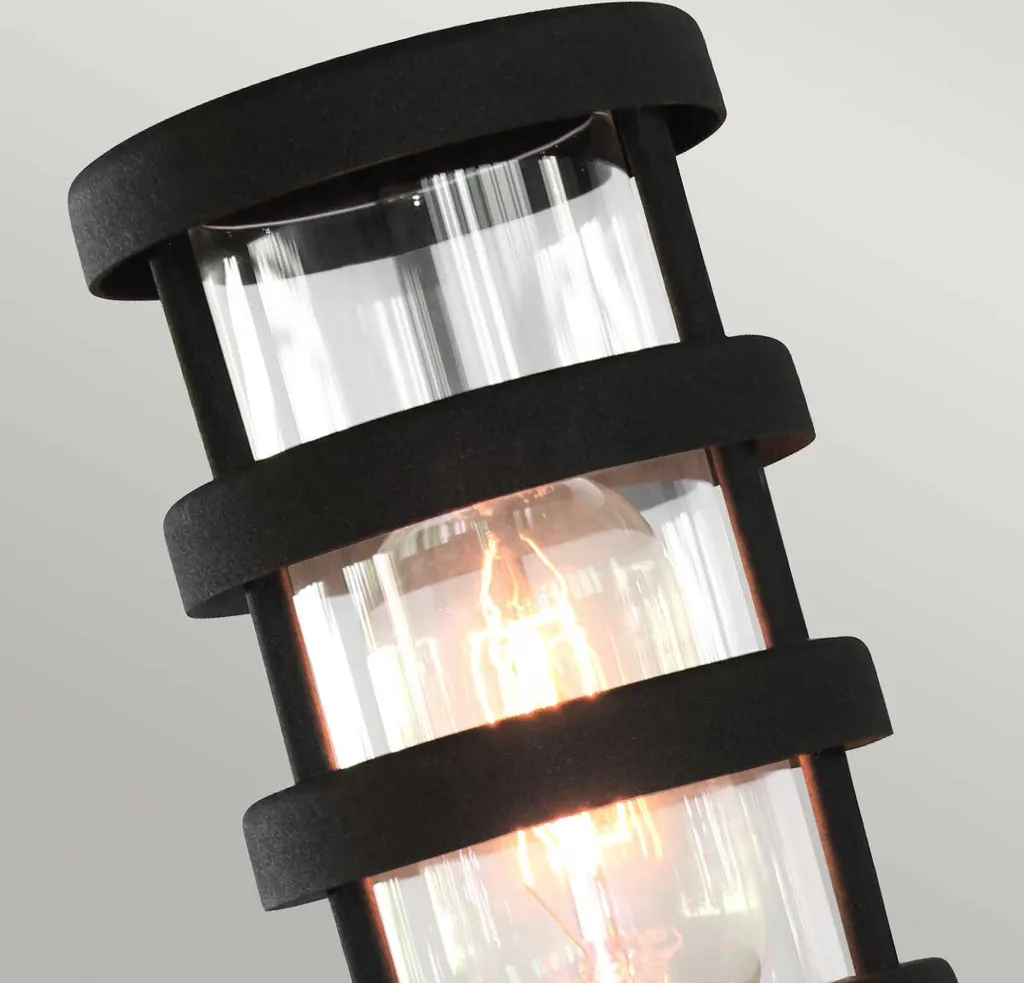 Borne extérieure étanche Hornbaek Elstead E27 60W noire finition mate - 2