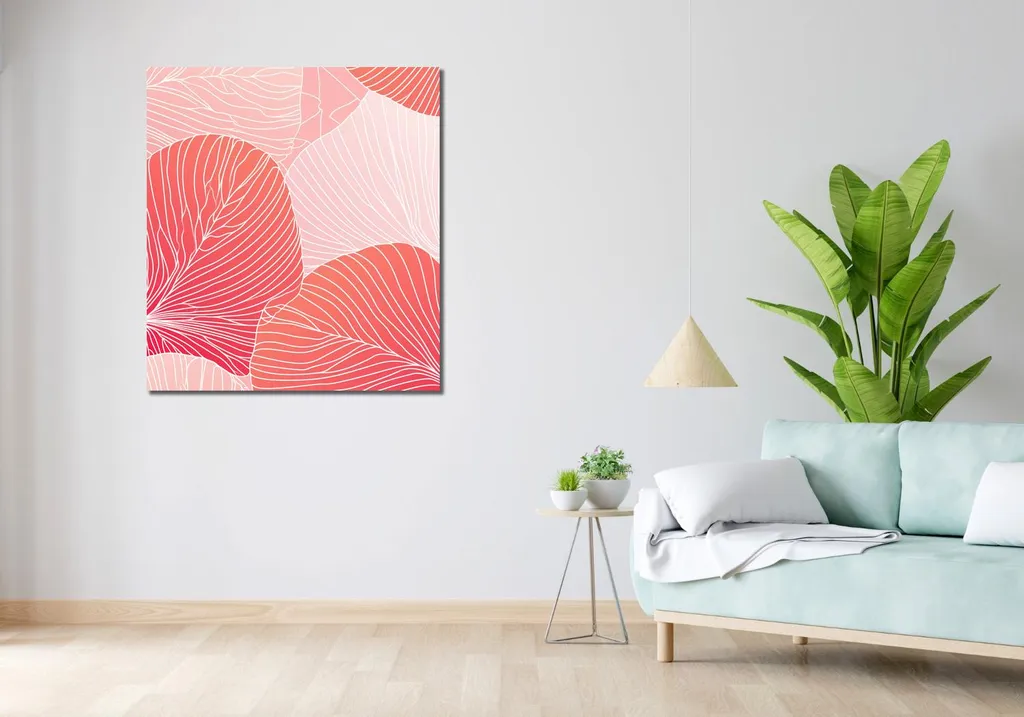 Quadro 90x100 cm Giardino Corallino - Arredo Parete Design Moderno - 2