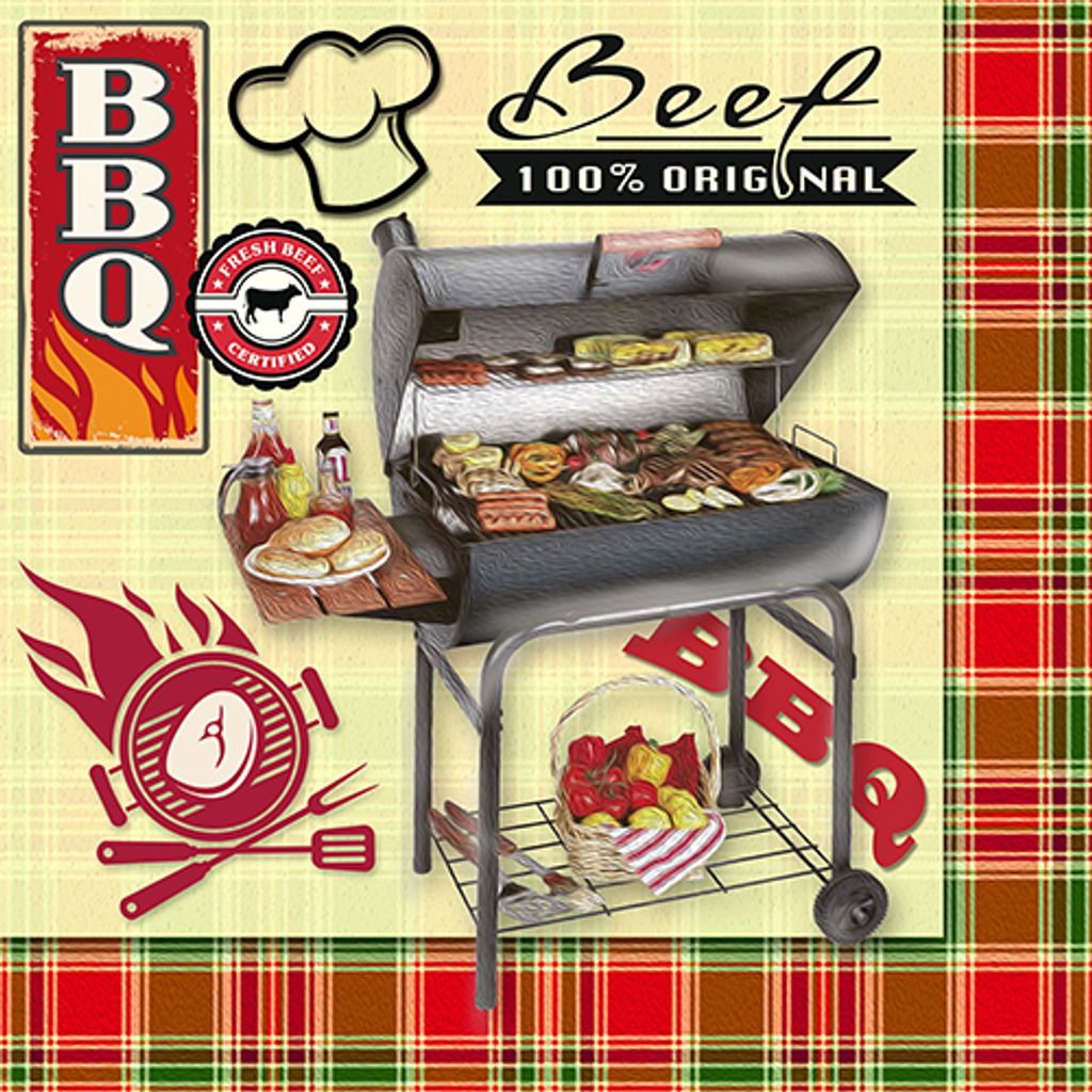 Papstar Servietten BBQ Season 33x33 cm 20 Stück