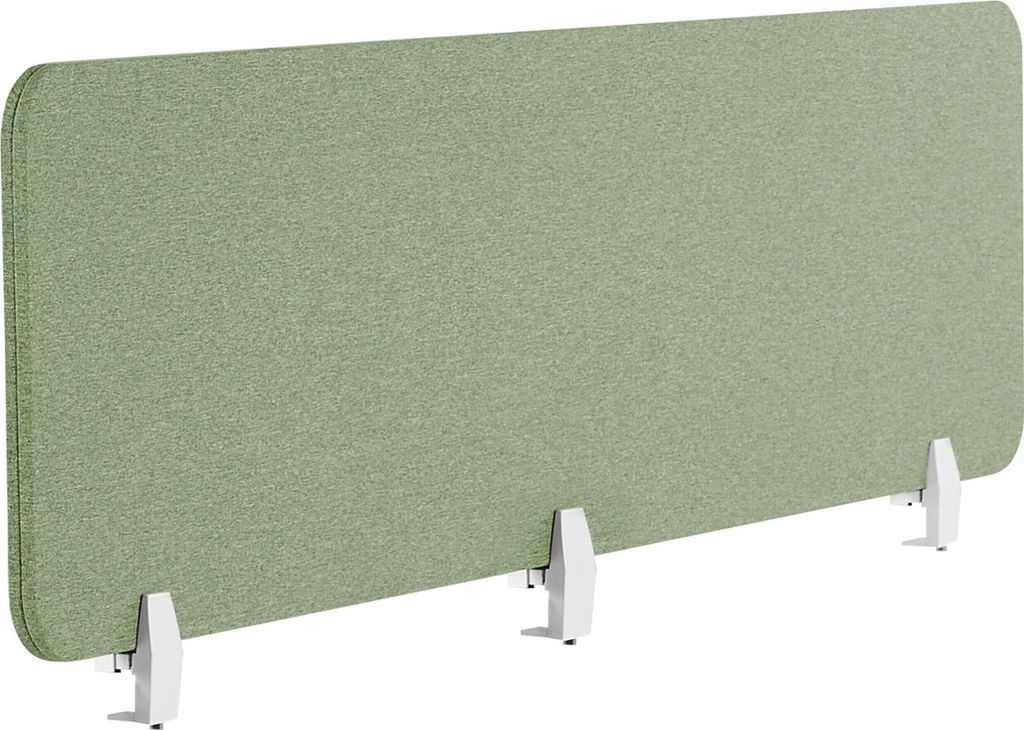 BELIANI Schreibtisch Trennwand Hellgrün Stoff PET Kunststoff 180 x 40 cm zum Aufstellen Klemmen Schallschutz Sichtschutz Pinnwand Büro Home Office