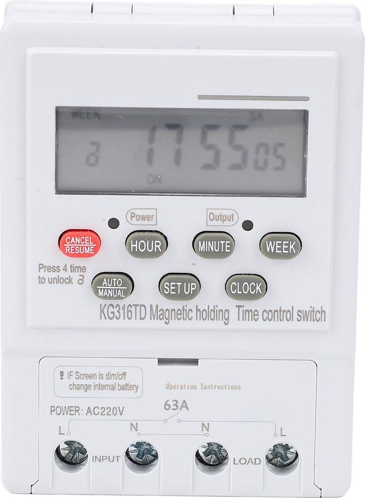 Zeitschaltuhr, 7 Tage programmierbar, Mikrocomputer-gesteuert, automatischer digitaler Timer für Haushaltsgeräte, DIN-Schienenmontage, AC 220 V, ...