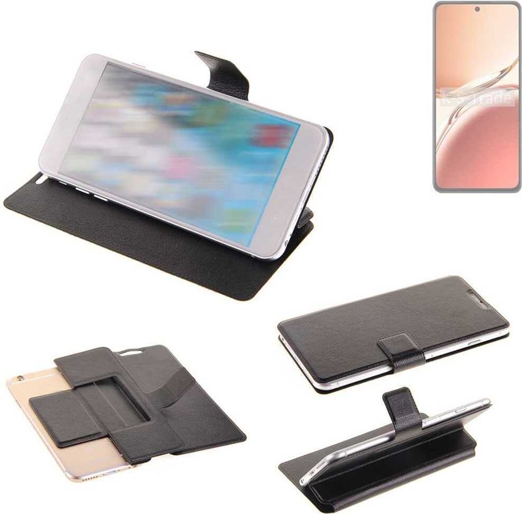 K-S-Trade Schutzhülle kompatibel mit Oppo Reno12 F 4G Schutzhülle Flip Cover Klapphülle Wallet Case Slim Handyhülle bookstyle schwarz