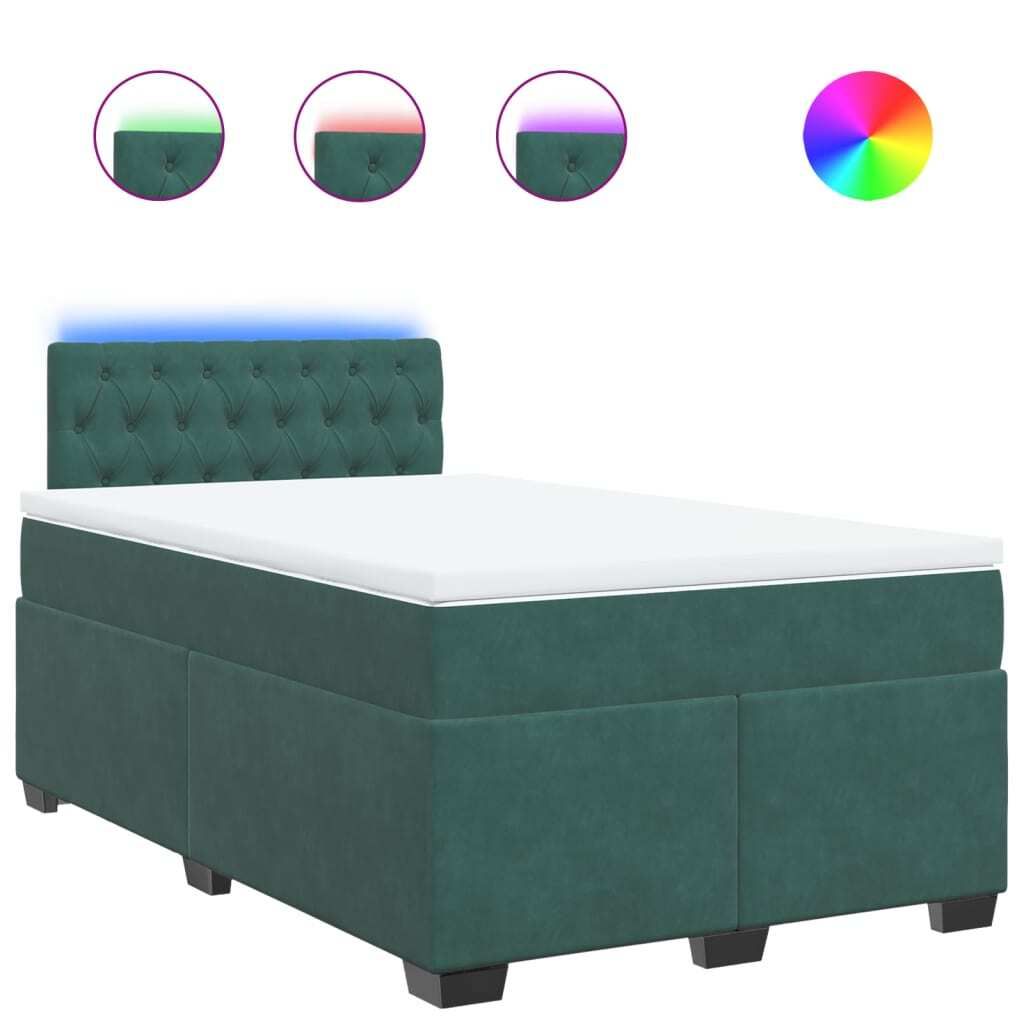 "2026 Aktion"Boxspringbett Modernes/Doppelbett - Polsterbett Erwachsene/r /Kind - mit Matratze Dunkelgrün 120x200cm Samt - Klassische Betten NeuM...