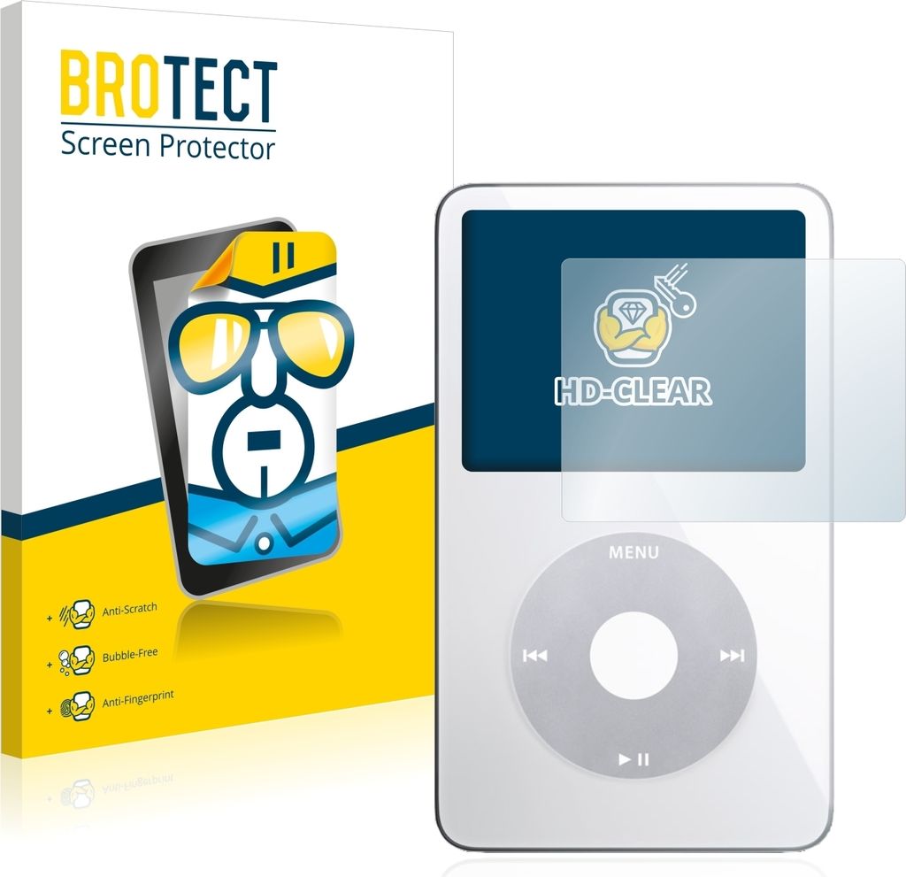 2x Für Apple iPod classic video Display (5. Gen.) Schutzfolie BROTECT Displayschutz Display Schutz Folie Klar Transparent