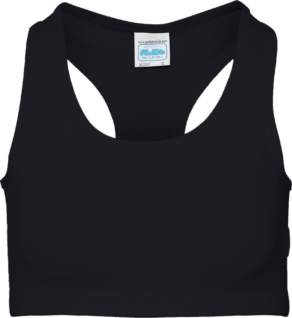 AWDis Just Cool Damen Girlie Sport Crop Top PC2631 (L) (Schwarz)