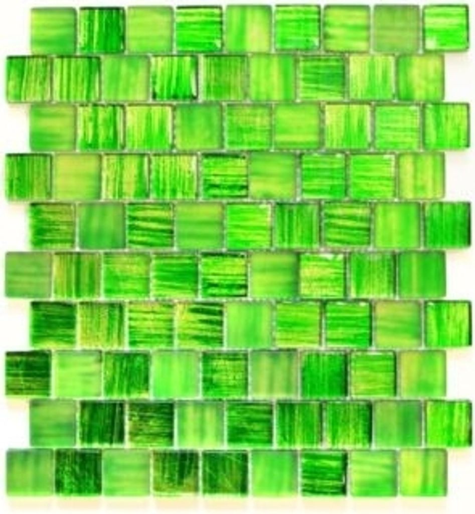 Mosaikfliese Glasmosaik Crystal Milchglas grün klar matt Produktbild 