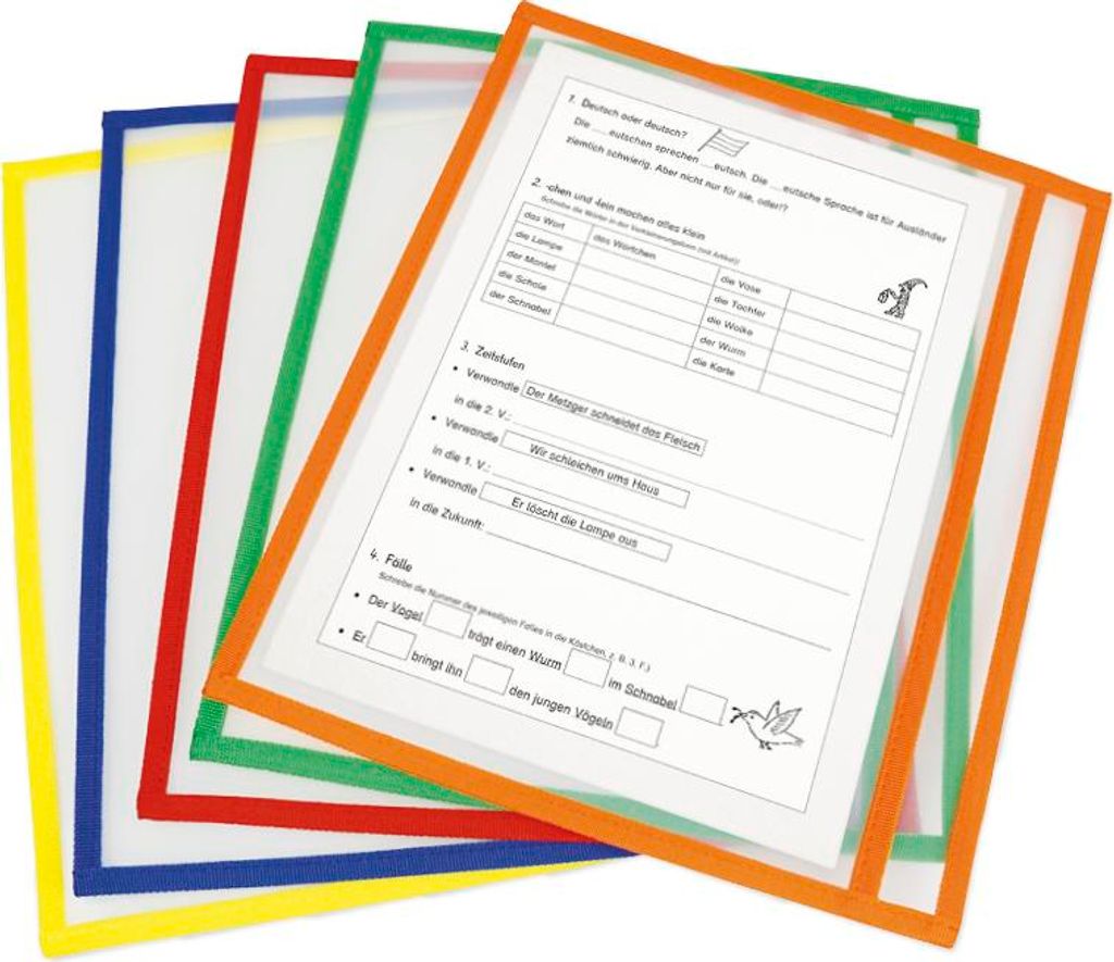 TimeTEX Lern- und Sammeltaschen A5-Plus quer, mit Farbeinfassung, 10-tlg.