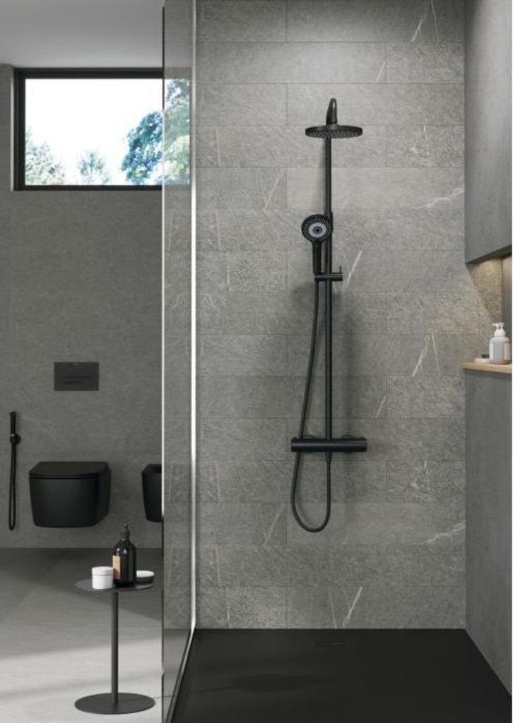 Kludi Thermostat-Dual-Shower-System 6907939-00 mit Handbrause DIVEx3S, mattschwarz