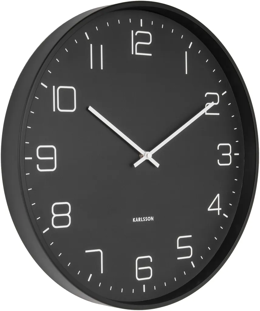 Horloge murale design Noir Karlsson Lofty - Grande pendule de salon