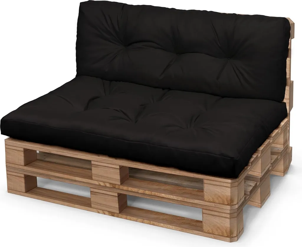 Aménagez votre canapé de jardin avec ce coussin palette 120x80 noir