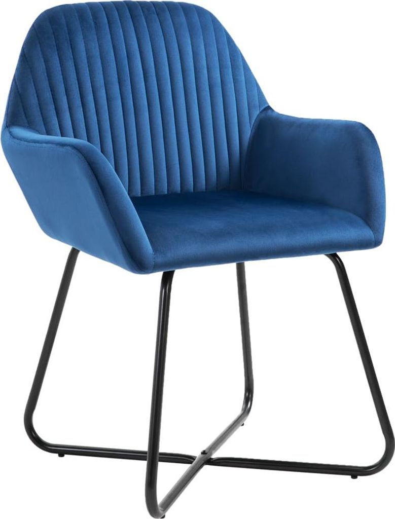 vidaXL Esszimmerstühle 2 Stk. Blau Samt