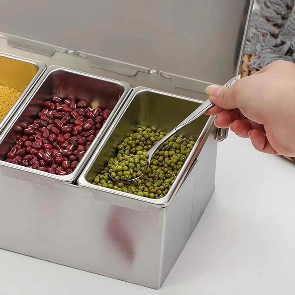 Boîte à ingrédients en acier inoxydable avec 5 compartiments amovibles - 6