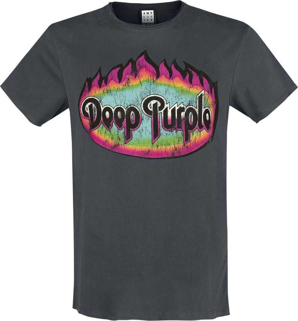 Deep Purple T-Shirt Herren Flames charcoal M