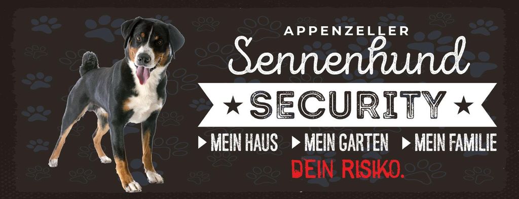vianmo Blechschild 10x27 cm Hund Appenzeller Sennenhund Security
