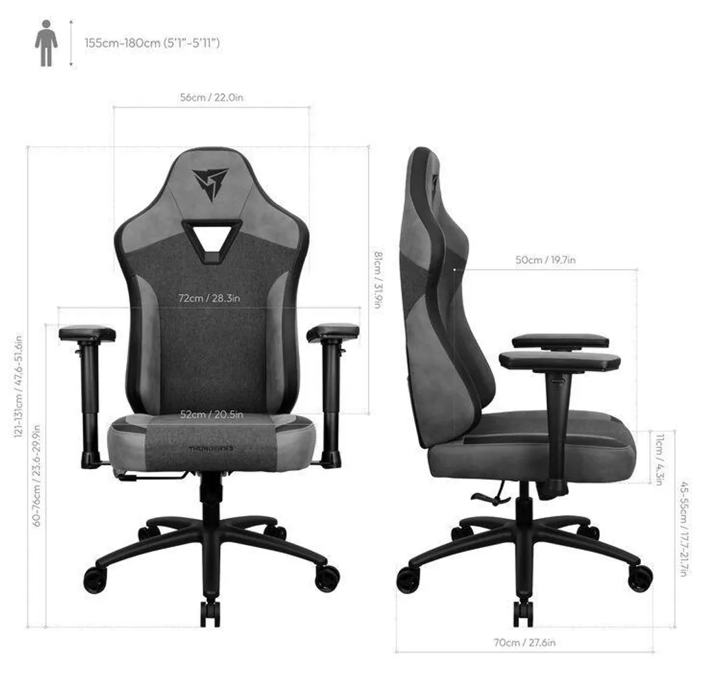 ThunderX3 EAZE Loft Chaise de jeu Noir - Fauteuil ergonomique gaming - 7