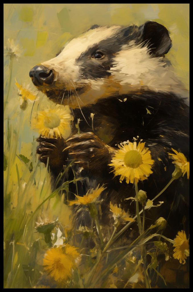 Plakat 53x81cm Wiese in den Augen eines Dachs