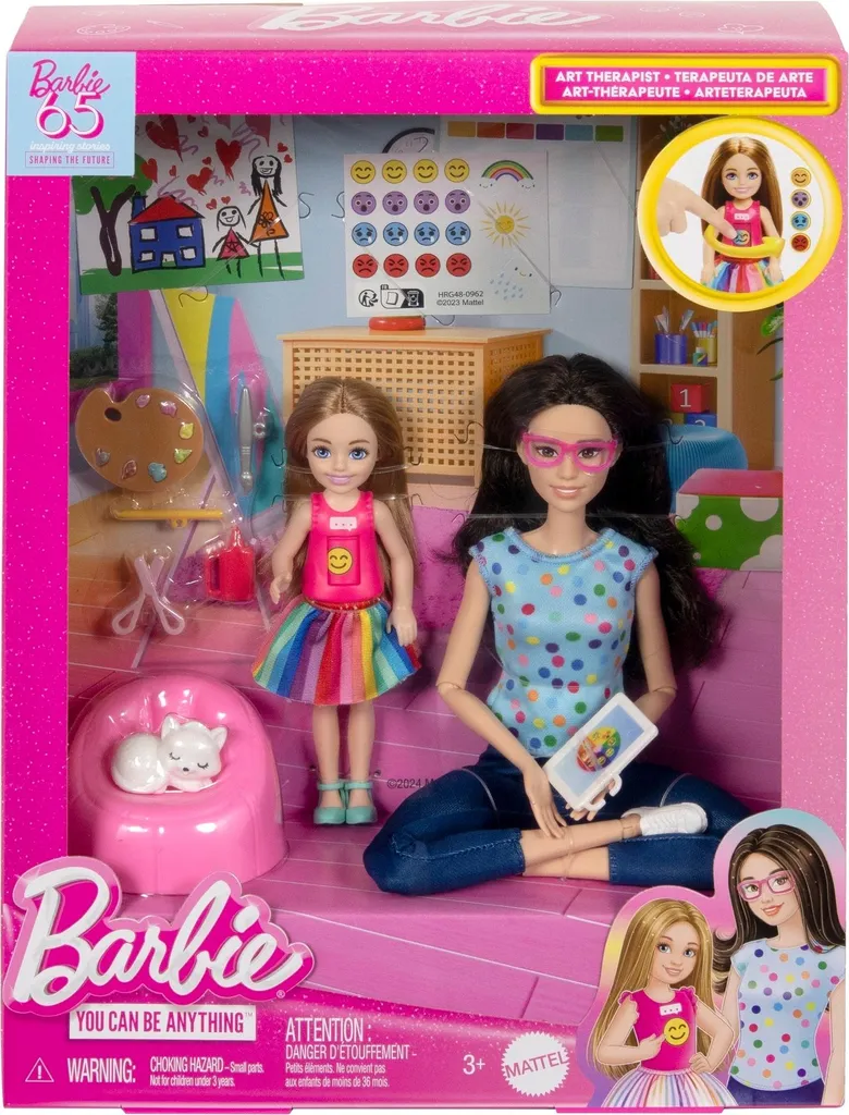 Barbie Art-thérapie HRG48 : Jouer pour s'exprimer avec 2 poupées et kit