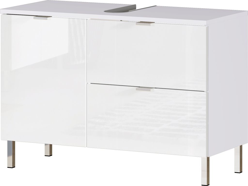 Waschbeckenunterschrank "415" in weiss mit einer Schublade und einer Tür. Abmessungen (BxHxT) 80x56x34 cm