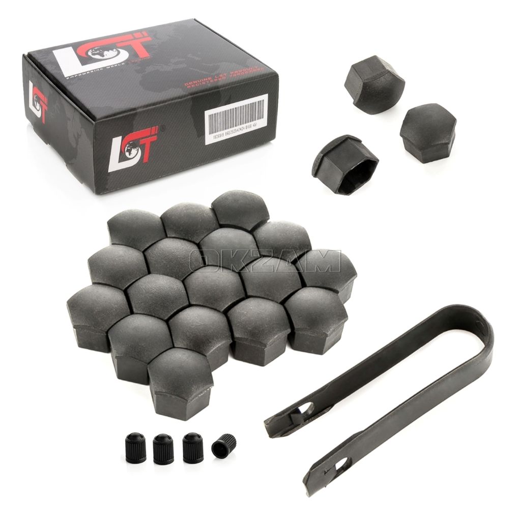 LST Radschrauben Abdeckkappen Set - 20x Kappen 17mm Chrom