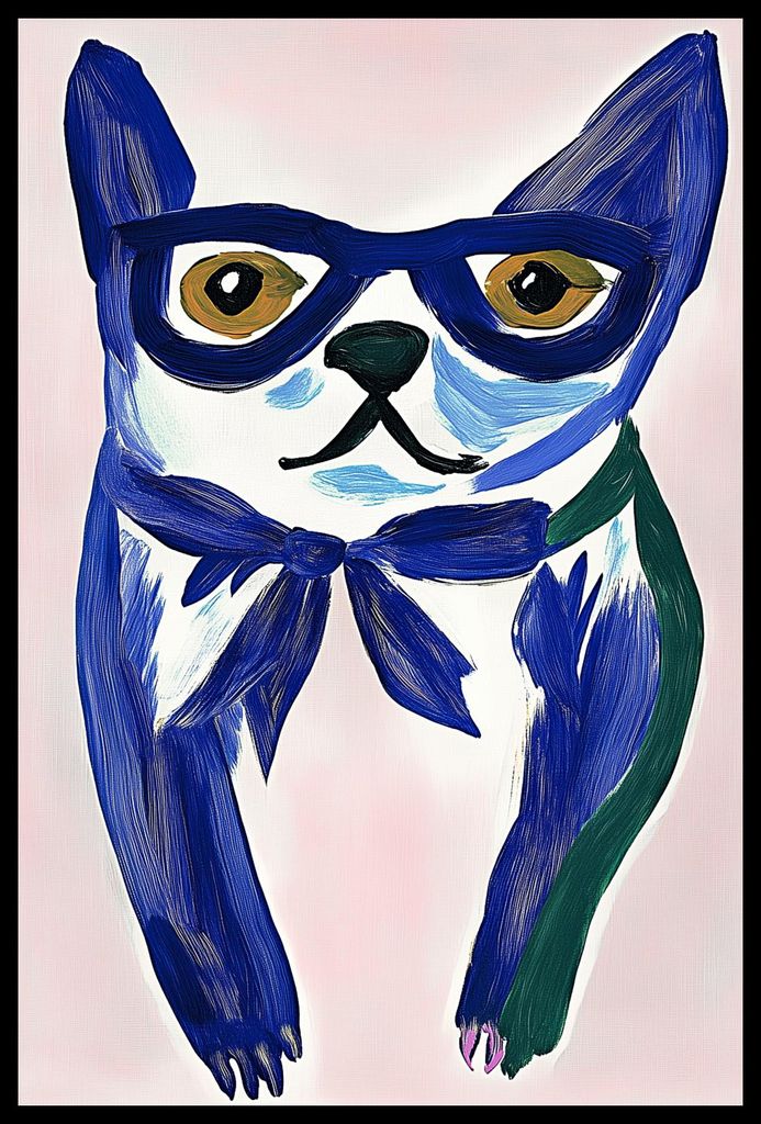 Plakat 40x60cm Hund Minimalistisch, Interieur Skandinavischer Stil, Boho