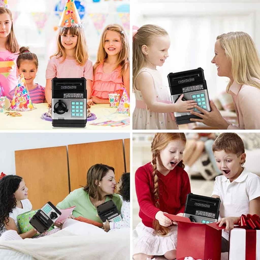 Elektronische Spardose Für Kinder - ATM Geldautomat Mit Code Für 3-12 Jahre