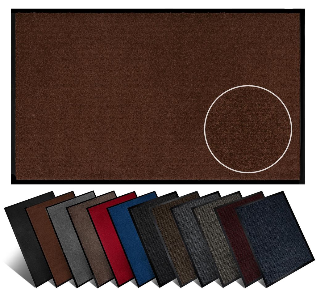 Furni24 Schmutzfangmatte Fußmatte 90 x 150 cm Braun – Rutschfeste & Waschbare Türmatte für Innen & Außen