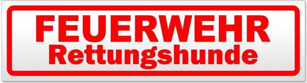 Kiwistar Feuerwehr Rettungshunde V2 Magnetschild Schild magnetisch - 45cm Rot - Magnetfolie für Auto PKW Kfz