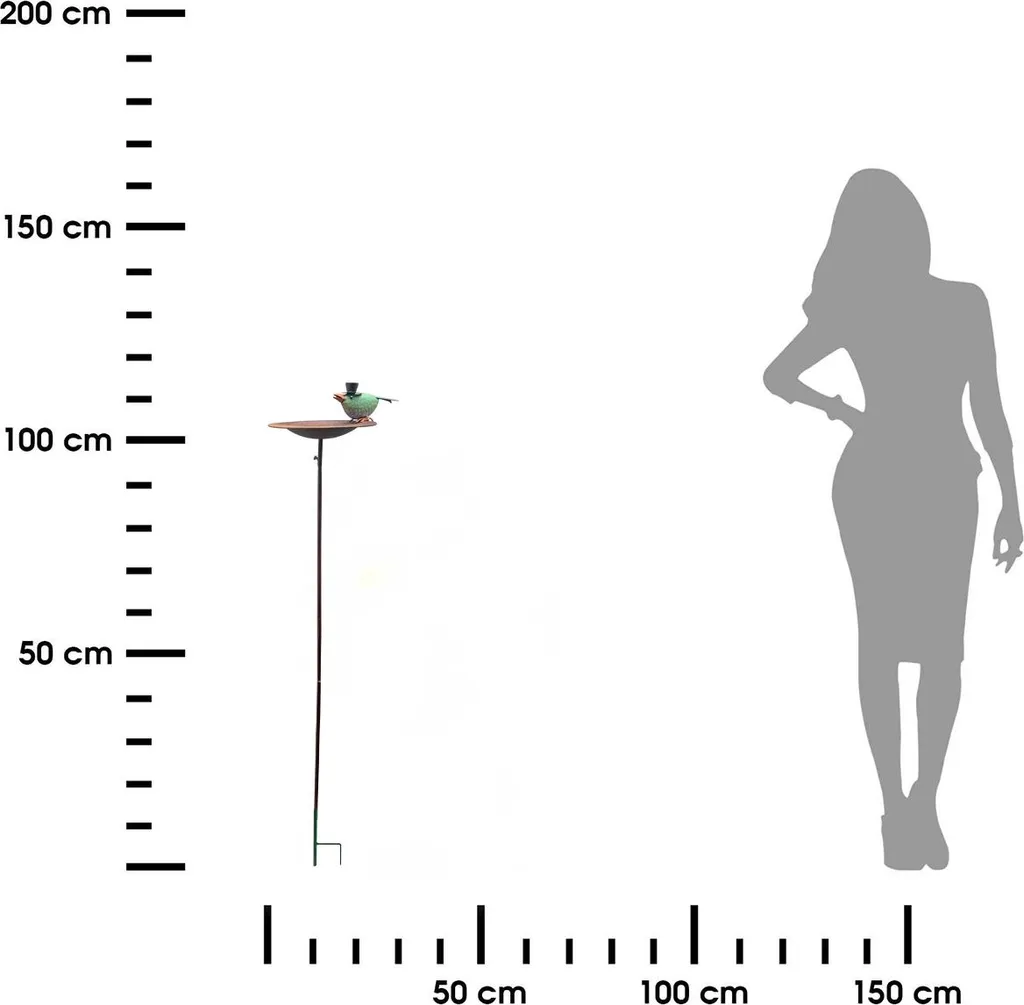 Bain d'Oiseaux Stable et Durable 114 cm Vert Contre les Prédateurs - 3
