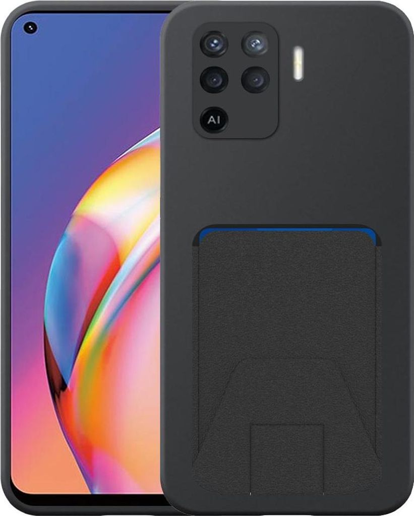 Geeignet für Oppo A94 4G / Reno 5 Lite Phone Case mit verstellbarem Leder Kartenschlitz - Flexible Back Cover Case Silikon TPU mit verstellbarem L...