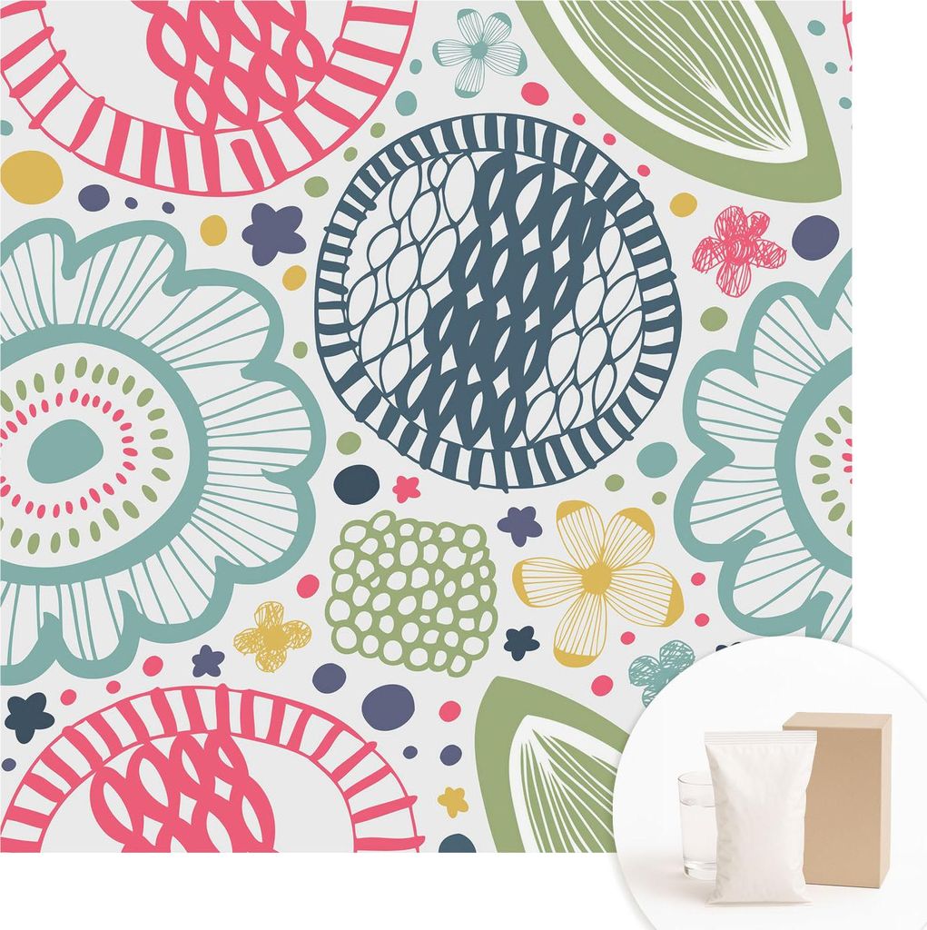 Fototapete - Wandbilder für Wohnzimmer - 250x250 cm - Dekorative Wandfolie - Modernes Design für Wanddekoration - Tapeten für Innenräume - Blum...