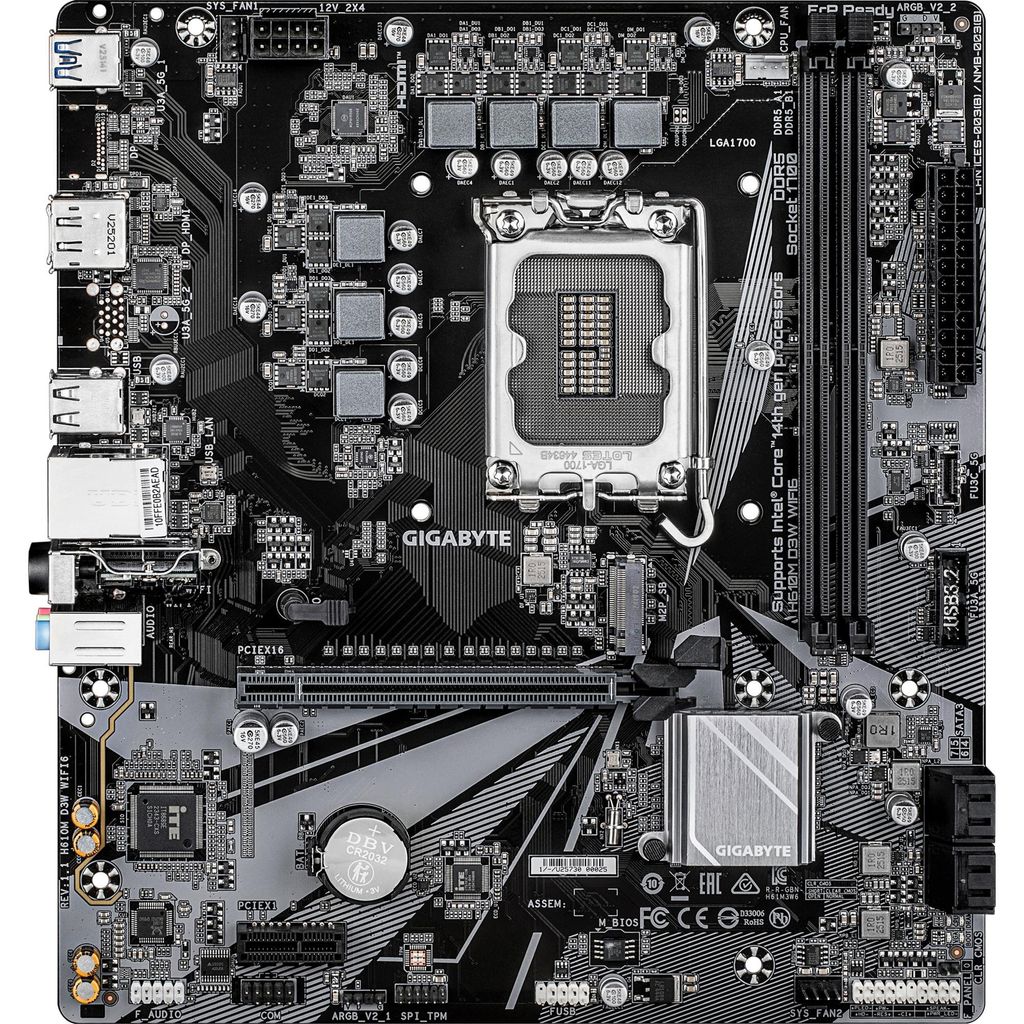 GIGABYTE H610M D3W WIFI6 Mainboard - Unterstützt Intel Core Produktbild 