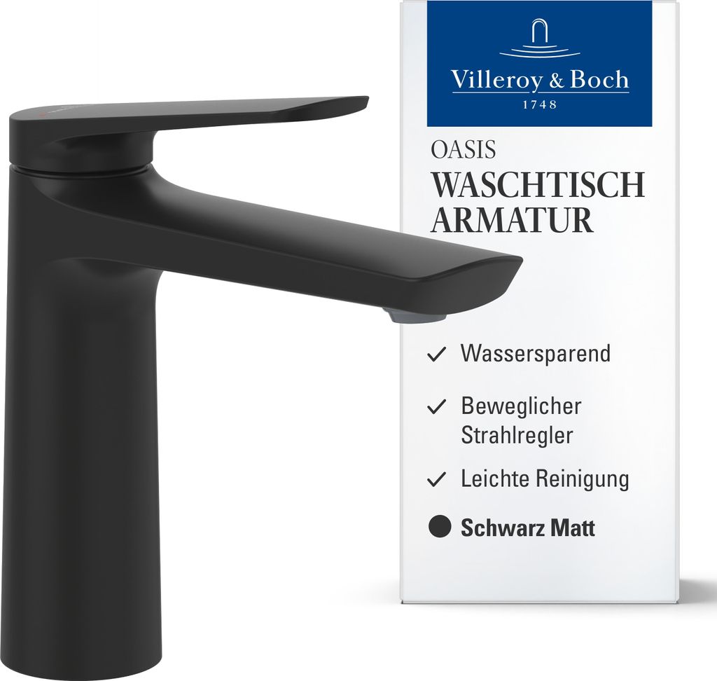 Villeroy & Boch Oasis Waschtischarmatur ohne Zugstange, Produktbild 