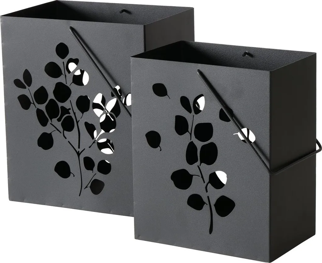 Lanterne design CALYPSO métal noir 2 pièces avec structure robuste et chic