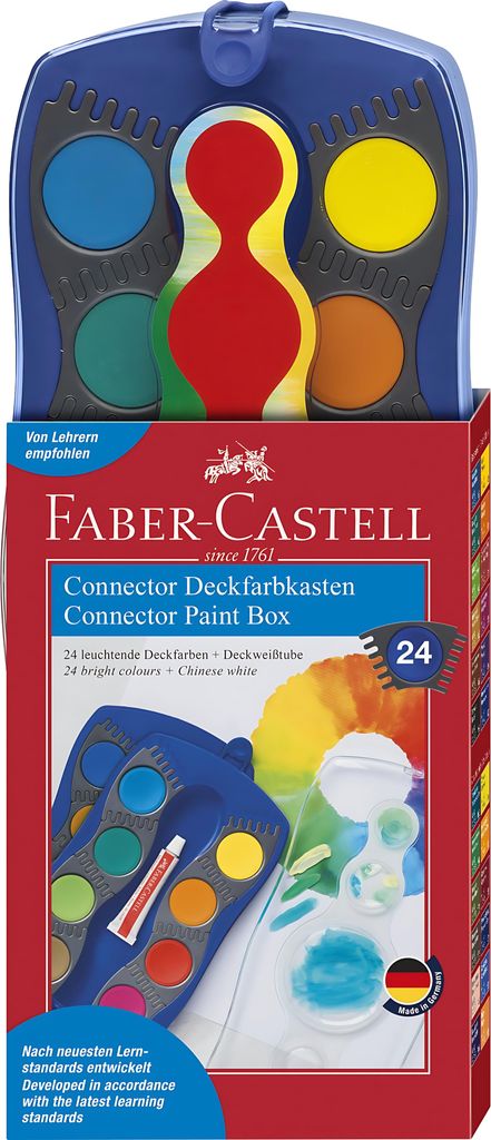 FABER-CASTELL Farbkasten Connector 24 Farben blau
