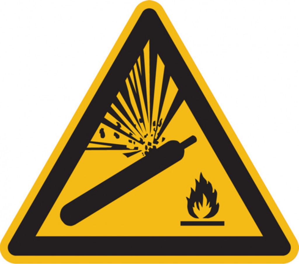 Dreifke Warnschild, Warnung vor Gasflaschen W029 | Folie selbstklebend | 100...