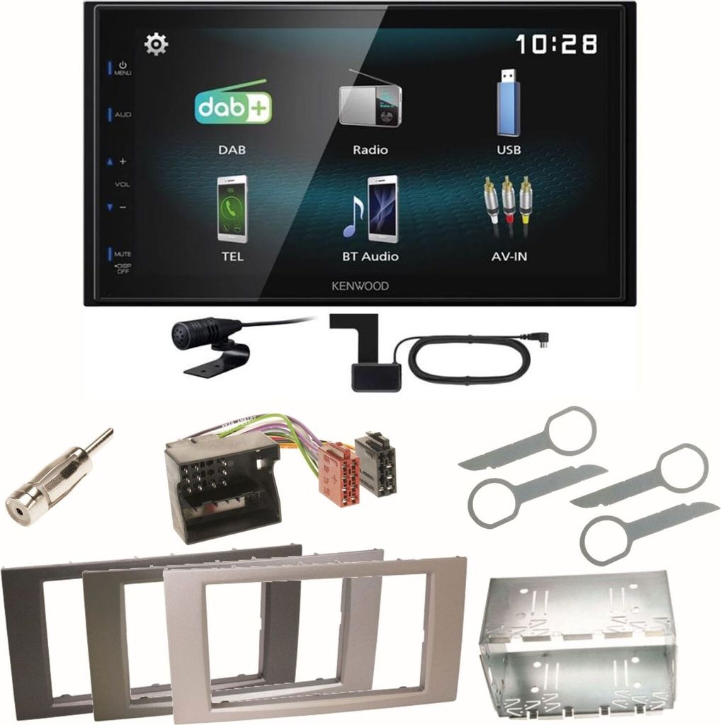 Kenwood DMX-125DAB Bluetooth USB Einbauset für Ford Focus C-Max Fiesta Transit