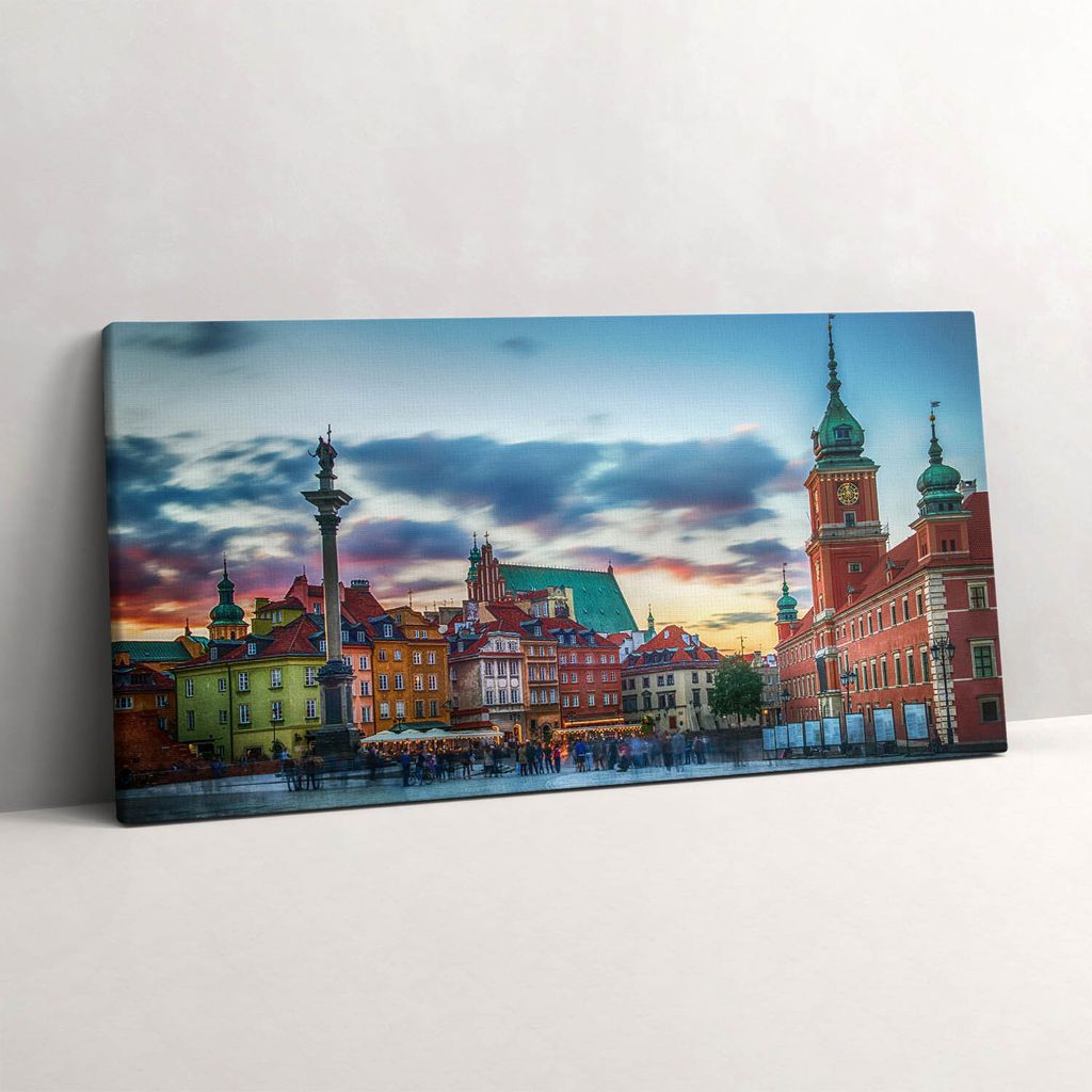 Altstädter Schloss in Warschau – Leinwandbild Wandbild – 120x60 cm – Leinwandbilder – Wandbilder – Schlafzimmer – Flur