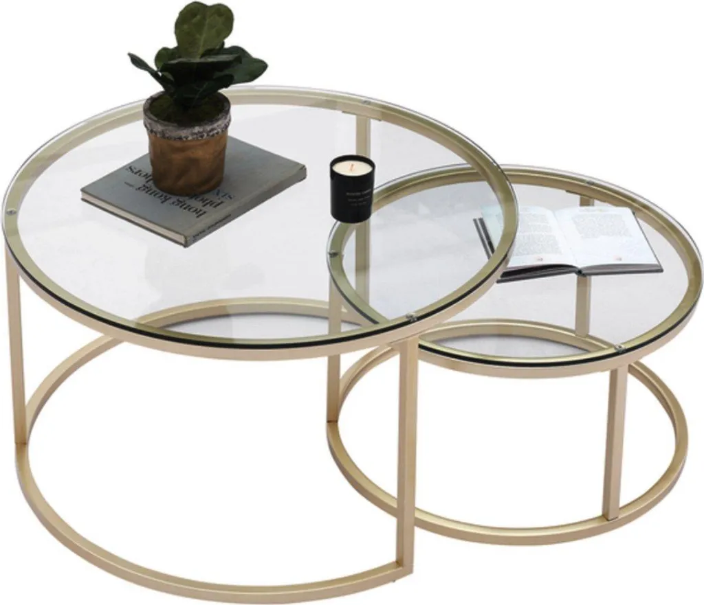 Tables basses Bolt Edge : gagnez de la place avec élégance, verre et or
